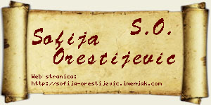 Sofija Orestijević vizit kartica